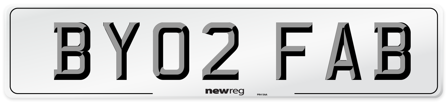 BY02 FAB Number Plate from New Reg